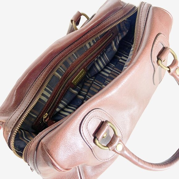 Banana Republic Somerset Collection Brown Leather Satchel Bag - Picture 7 of 11